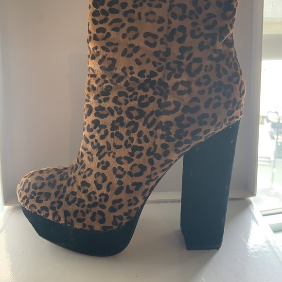 Dolce Vita Suede and Hair Cheetah Ankle Boots - Picture 2 of 5